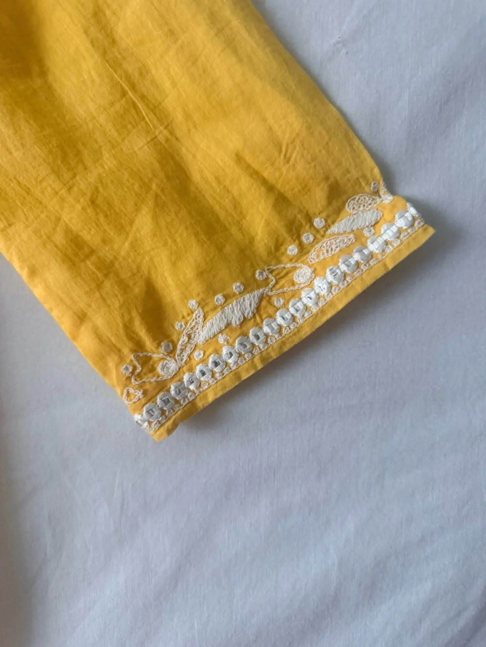 Karen Kane Yellow Embroidered V-Notch Tunic - Picture 4 of 6